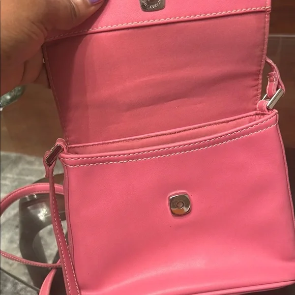 Liz Claiborne Pink leather Crossbody Bag with Flap Closure - Picture 8 of 10
